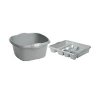 Dish Drainer Strainer Pots Drying Rack Grey Home Kitchen Cutlery Holder Wham Grey One Size