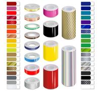 32ft 9.80m Self-Adhesive Vinyl Pin Stripe Line Decal Sticker Tape - CHROME RED, 2.0" | 50mm, Suitable for Cars, Vans, Motorcycles, Bikes, Models, Tuning & Styling, and much more