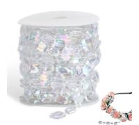 32ft Acrylic Crystal Beads Garland Chandelier Gem Beads Chain Hanging Crystals Strings Garland Trim Chain for Wedding Party Tree Decoration DIY Crafts