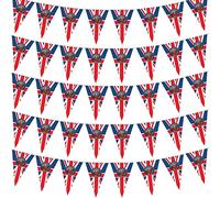 32ft Union Jack Flags Bunting for King Charles III Union Jack Coronation Souvenir Flag,King Charles The Third Union Jack Banner,His Majesty The King's Royal Decoration for Street Parties,Royal Events