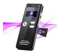 32G Voice Recorder - 1536kbps Digital Voice Recorder, Type C Interface Tape Recorder, One-Touch HD Dual MIC Recording Device for Lecture, Interview, Meeting