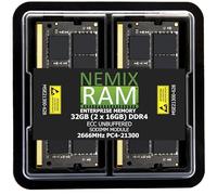 32GB 2X16GB DDR4 2666MHZ PC4-21300 2Rx8 1.2V CL19 260-PIN ECC Unbuffered SODIMM KIT NEMIX RAM Compatible with Synology D4ECSO-2666-16G 17 Series: DS3617xsII DS3617xs
