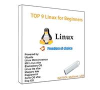 32GB 9-in-1 Linux Bootable USB for Ubuntu, Mint, Mx, Zorin OS, Lite, ElementaryOS, Manjaro | Multiboot USB | Top 9 Linux for Beginners | Try or Install & Boot Repair