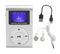 32GB Mini MP3 Music Player, Mini LCD Screen Display MP3 Player, MP3 Player with Back Clip Sports Music Player with 3.5mm Audio Soppurt TF Card(Silver)