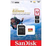 32GB SanDisk Extreme Micro SDHC U3 4K 100MB/S Memory Card with adapter
