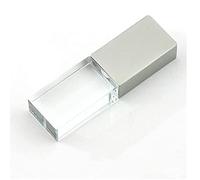 32GB USB 2.0 Flash Drive Crystal Blue LED Light Transparent Glass Clear Pen Thumb Drives Cute Mini Memory Stick Boy Girls Kids Women Men Pendrive Unique Cool Fun Novelty Sweet Wedding Photography Gift