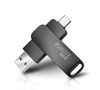 32GB USB 3.0, POHOVE OTG USB C Flash Drive 32GB 2 in 1 Type C USB 3.0 Pen Drive 32GB Waterproof USB Key 32GB for Huawei, Xiaomi, Oneplus, Smartphones with USB C, Matebook, PC, Tablet etc. (Black)