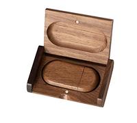 32GB USB2.0 Oval Wood Flash Drive Box, FEWINA Wooden USB Drive 32 GB Gig Stick Thumb Drive Jump Drive Ideal Gift for Birthday / Anniversary / Wedding / Photographers (Walnut)