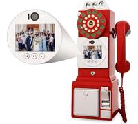 32GB Video Guest Book,Audio Message Book,Video Audio Guest Book,Telephone Set w/3.0 inches Screen,5000mAh Battery,13 Million Pixels (Red)