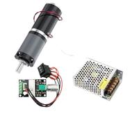 32GP-31ZY Planetary Reducer Motor 12V 24V 11RPM-2160RPM 0.5-100Kg.cm Bracket+Controller+Power Supply Reverse Adjustable(12V 296RPM)