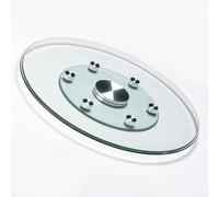 32in 36in Glass Lazy Susan Turntable, Tabletop Rotating Serving Tray With 6 Rotating Wheels, Swivel Serving Plate For Dining Table Centerpiece Kitchen(32in/80cm)