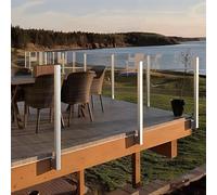 32in Outdoor Glass Railing Spigot Side Mount for 10mm Tempered Glass Panels - Ideal for Patios Decks Stairs - Right/Left End & Corner Post Solutions