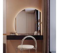 32Inch Dimmable LED Bathroom Mirror 36Inch WallMounted AntiFog Touch Switch SemiRound Mirror ShatterProof Backlit ty Mirror for Modern Bathrooms