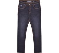 (32L, Dark Navy) Lambretta Mens Stafford Slim Fit Skinny Denim Trousers Jeans