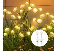 32LED Solar Mushroom Lights with Waterproof IP65 and Flexible Wire Construction for Outdoor Firefly Garden and Patio Decor (8 Warm Lights)