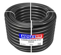 32mm - 15 Metre Long Black Corrugated Flexible Pond Hose Fish Garden Filter Pump Marine Flexi Pipe