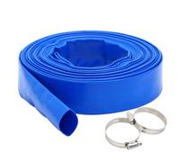 32mm 15M Layflat Discharge Pond Hose Pipe Lay Flat Submersible Pump Water Pump Hose, 1 1/4" Blue