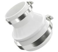 32mm > 25mm Straight Pipe Duct Reduction Connector White Ducting Joiner + Hose Clips