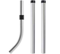 32mm Chrome Extension Tube Set of 3 for Numatic Henry & Hetty Hoover - Replacement Bent End & Rod Kit with Universal Connector 601023