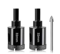 32mm Diamond Hole Cutter Josaton 2Pcs Dry Tile Hole Saw Set for Glass, Porcelain, Tile, Marble, Ceramic, Granite