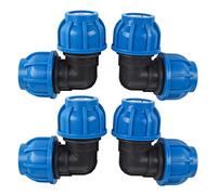 32mm Elbow Connector - Pack of 4 Accessories PE Plastic Water Pipe Connectors The Home Plumbing System, Default