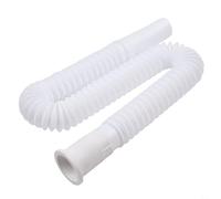 32mm Flexible Plastic Drainage Pipe for Kitchen Sink Basin Bathroom Waste Water Drain Expandable Corrugated Extension Tube White 70cm Length Easy Installation Rustproof Plumbing Connector