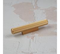 32mm Gold Brass Cabinet Pull Textured Grooved Kitchen Cupboard Door Drawer Pull Bathroom Bedroom Wardrobe Furniture Replacement
