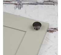 32mm Gunmetal Cabinet Knob Dark Grey Round Cupboard Door Drawer Handle Pull Wardrobe Furniture Replacement Upcycle