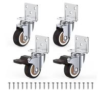 32mm Heavy Duty Side Mount Casters Thick L Shaped Double Plate Wheels