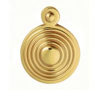 32mm Lock Profile Escutcheon - Reeded Design- Polished Brass Keyhole Cover | Door Keyhole Cylinder Plate Cover - for Use with Lever on Rose Door Handles - Door Fixing Hardware