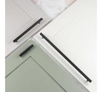 32mm Matt Black Reeded Grooved Cabinet Handle Cupboard Door Drawer Pull