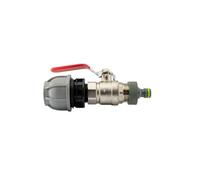 32mm MDPE Pipe to Click Lock Garden Hose Connector Kit with Full Flow Nickel Plated Brass Ball Valve Compression Fitting for Irrigation Watering Outdoor Plumbing Water Tank Hosepipe Adapter