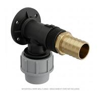32mm Mdpe Wall Flange Kit With 3/4" 25mm Brass Straight Barb