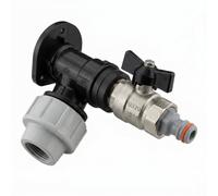 32mm Mdpe Wall Flange Kit With Bib Valve And Quick Connect Tap Connector