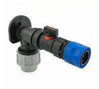 32mm Mdpe Wall Flange Kit With Hcv 3/4 Inch Bspm Valve And 3 4 Inch Bspf Blue Expand Connector