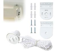 32mm Roller Blind Fittings, Roller Blind Accessories Kit with Beaded Chain and Universal Plastic Fittings, Easy to Install Replacement Roller Blind Parts for Home or Office