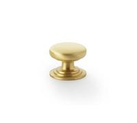 32mm Satin Brass Cabinet Knob Kitchen Cupboard Door Drawer Pull Handle Wardrobe Furniture