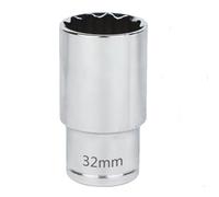 32mm Socket 1/2 Drive, 1/2 Inch Impact Metric 12-Point Deep Axle Nut Socket Set, CR-MO for Easy Removal of Axle Shaft Nuts (32MM)