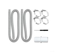 32mm Swimming Pool Hose 1.5m Replacement Pipe for Filter Pump - UV Resistant for pe with Clamps Above Ground(1.5m Gray Tube)