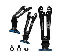 32MM Universal Bi-Metal 90°Multitool Blades，BRSCHNITT Reach Oscillating Saw Blades + 3 Connectors,Power Oscillating Tool Blades for Narrow or Corner Cutting (3-Pcs)