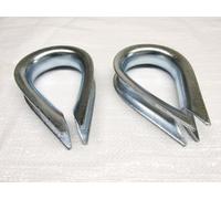 32MM Wire Rope Thimbles x2 - Galvanised Steel Commercial Loop