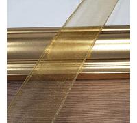 32mm Wired Organza Sheer Ribbon 20+ Colours 1 Metre Cut to Order (Gold)