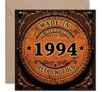 32nd Birthday Card for Women Men - Retro Not Old - Happy 32 Birthday Cards for Sister Friend Colleague Wife Brother Cousin, 145mm Bday Greeting Cards