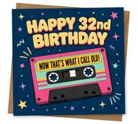 32nd Birthday Card, Funny Design | Eye-catching greeting card; Funny artwork for a 32nd birthday with a warm, memorable feel