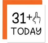 32nd Birthday Card Funny for Women - Novelty Middle Finger - Rude Birthday Cards for Men, 145mm Greeting Cards, Joke Banter Cards Daughter Step Son Sister Brother Mum Dad