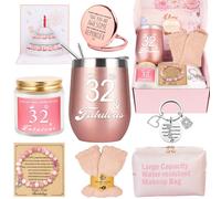 32nd Birthday Gifts for 32 Year Old Women, Unique Gift Set for Her Woman | With must-have gift items: Tumbler Candle Pouch & more. Perfect birthday gifts set-no wrapping needed, ready to impress!