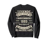 32nd birthday Gifts for Men 32 Years Old Bday November 1993 Sweatshirt