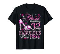32nd Birthday Queen Blessed by God 32 Fabulous Since 1994 T-Shirt