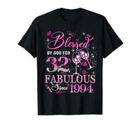 32nd Birthday Queen Blessed by God 32 Fabulous Since 1994 T-Shirt