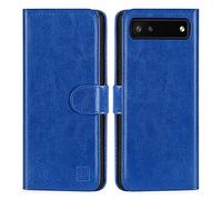 32nd Book Wallet PU Leather Case Cover for Google Pixel 6A, Flip Case With RFID Blocking Card Slots, Magnetic Closure and Built In Stand - Deep Blue